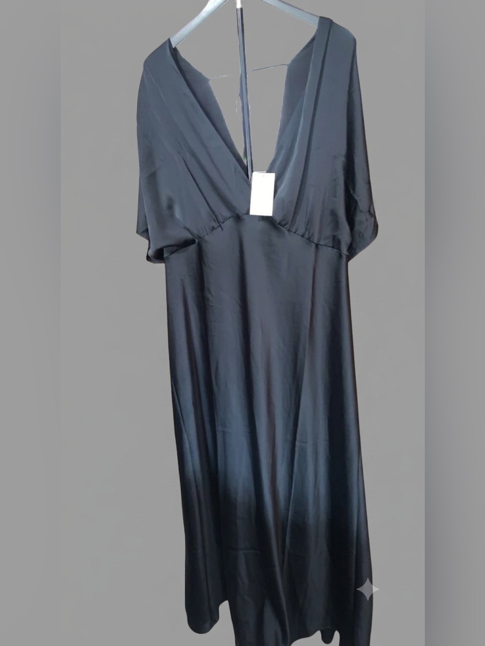 a new day Black Satin V-Neck dress